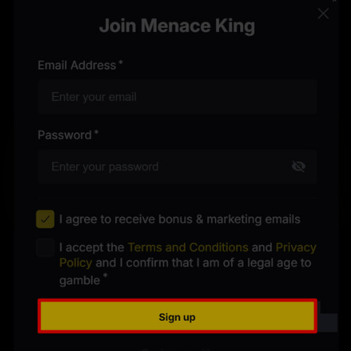 Complete the procedure on MenaceKing